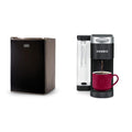 Compact Single Door Mini Fridge with Freezer, 2.5 Cubic Feet, Black & Single Serve K-Cup Pod Coffee Maker, Black B785458