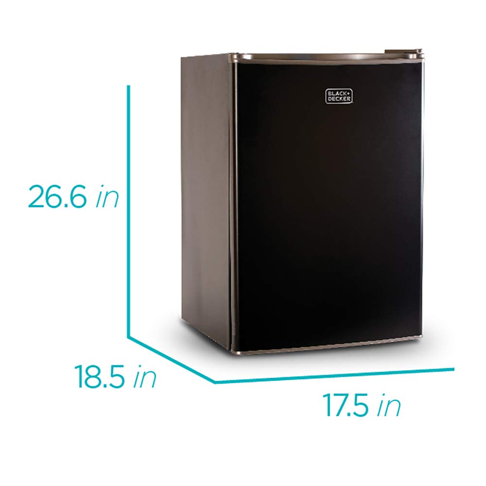 Compact Single Door Mini Fridge with Freezer, 2.5 Cubic Feet, Black & Single Serve K-Cup Pod Coffee Maker, Black B785458