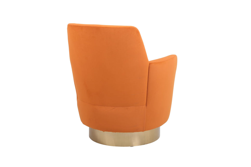 Orange Velvet Swivel Tufted Armchair W6045