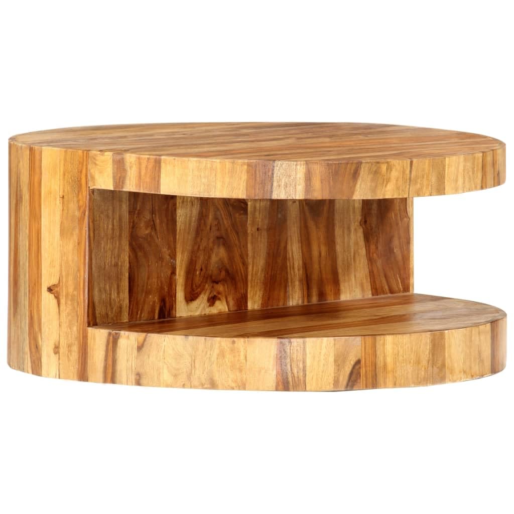 Solid Sheesham Wood Round Coffee Table D3813