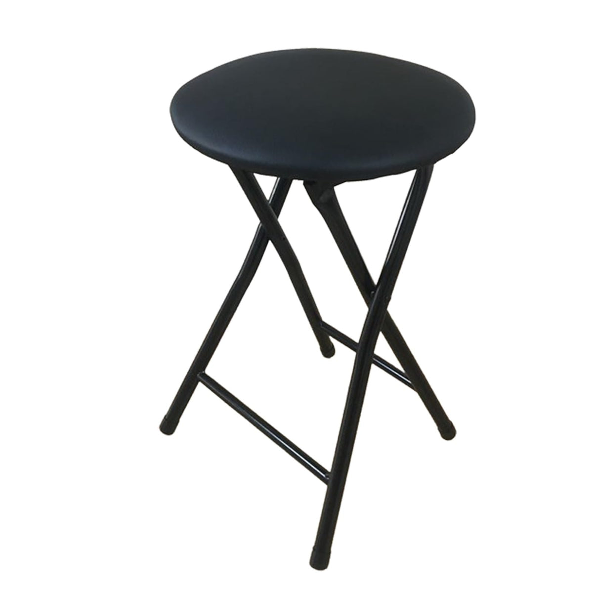 Portable Foldable Stool with Padded Seat 18 Inch Black D842217