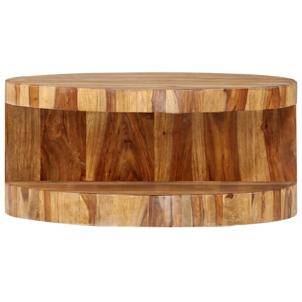 Solid Sheesham Wood Round Coffee Table D3813