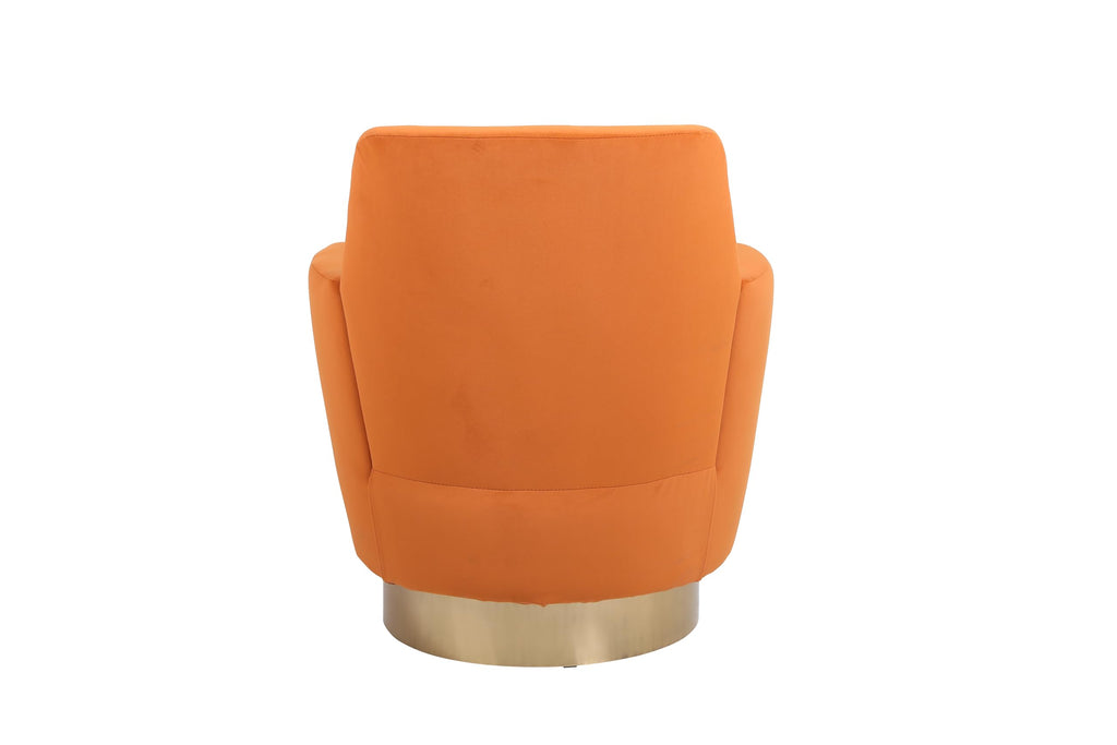 Orange Velvet Swivel Tufted Armchair W6045