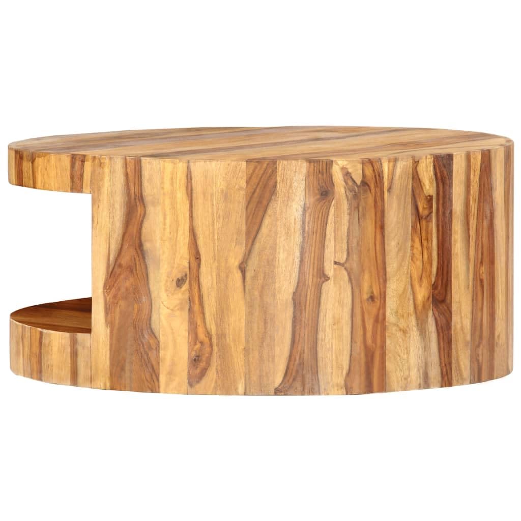 Solid Sheesham Wood Round Coffee Table D3813