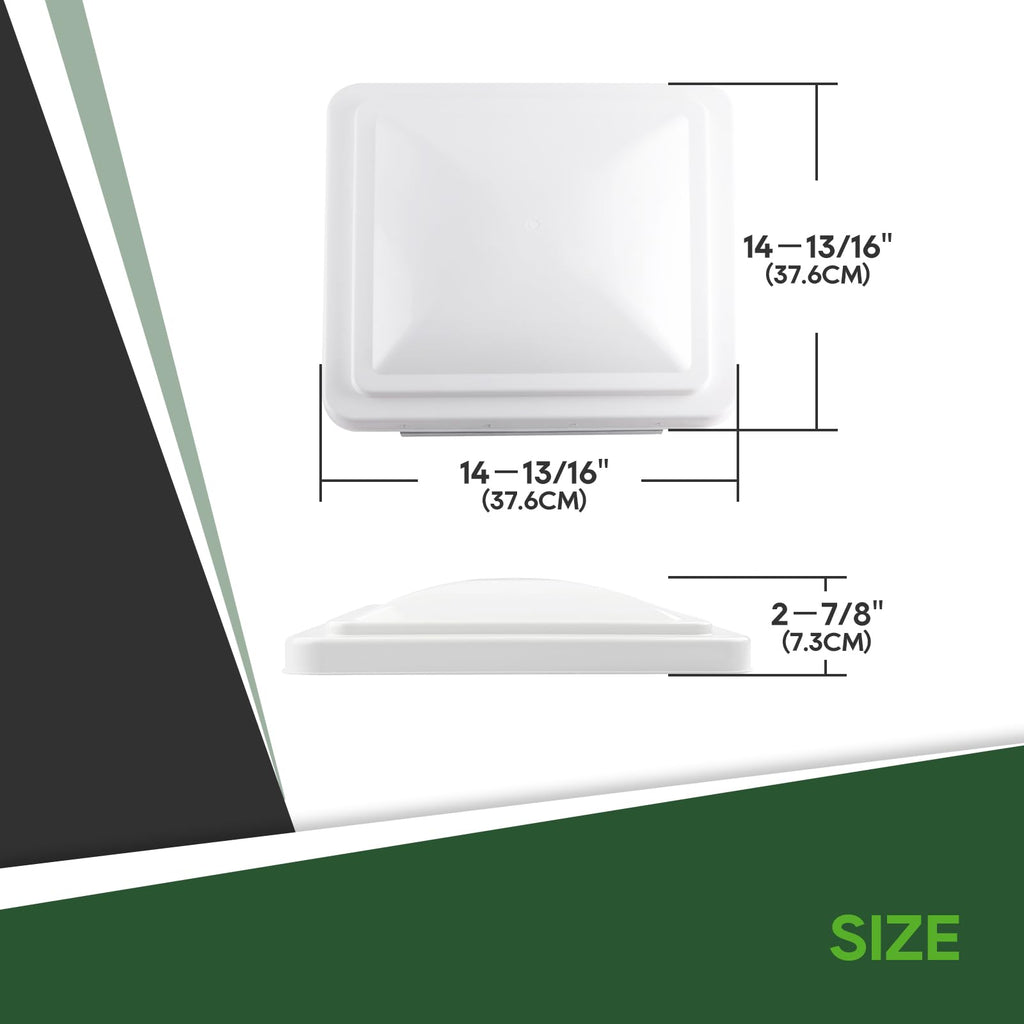 2 Pack 14 Inch White RV Roof Vent Cover A208471