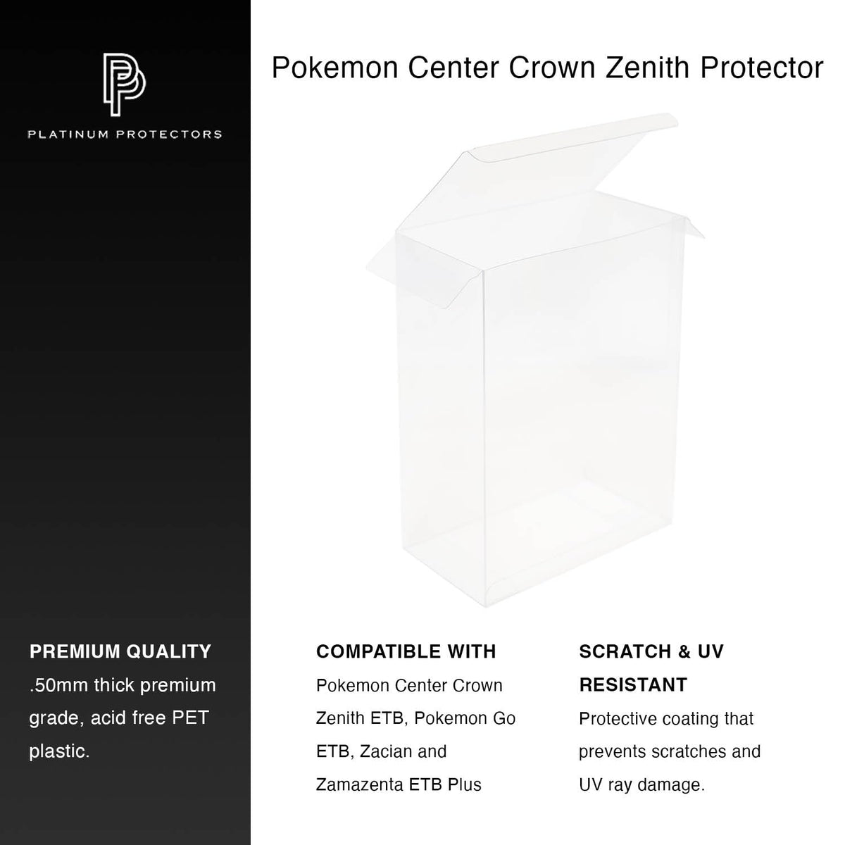 Protector Case for Pokemon Center Crown Zenith ETB Plus and Go Boxes - 5pk K9871