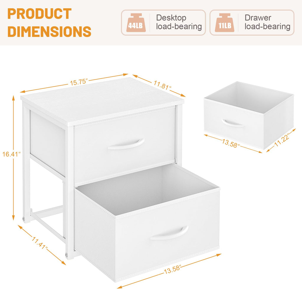 White 2-Pack Stackable Storage Drawers F2619