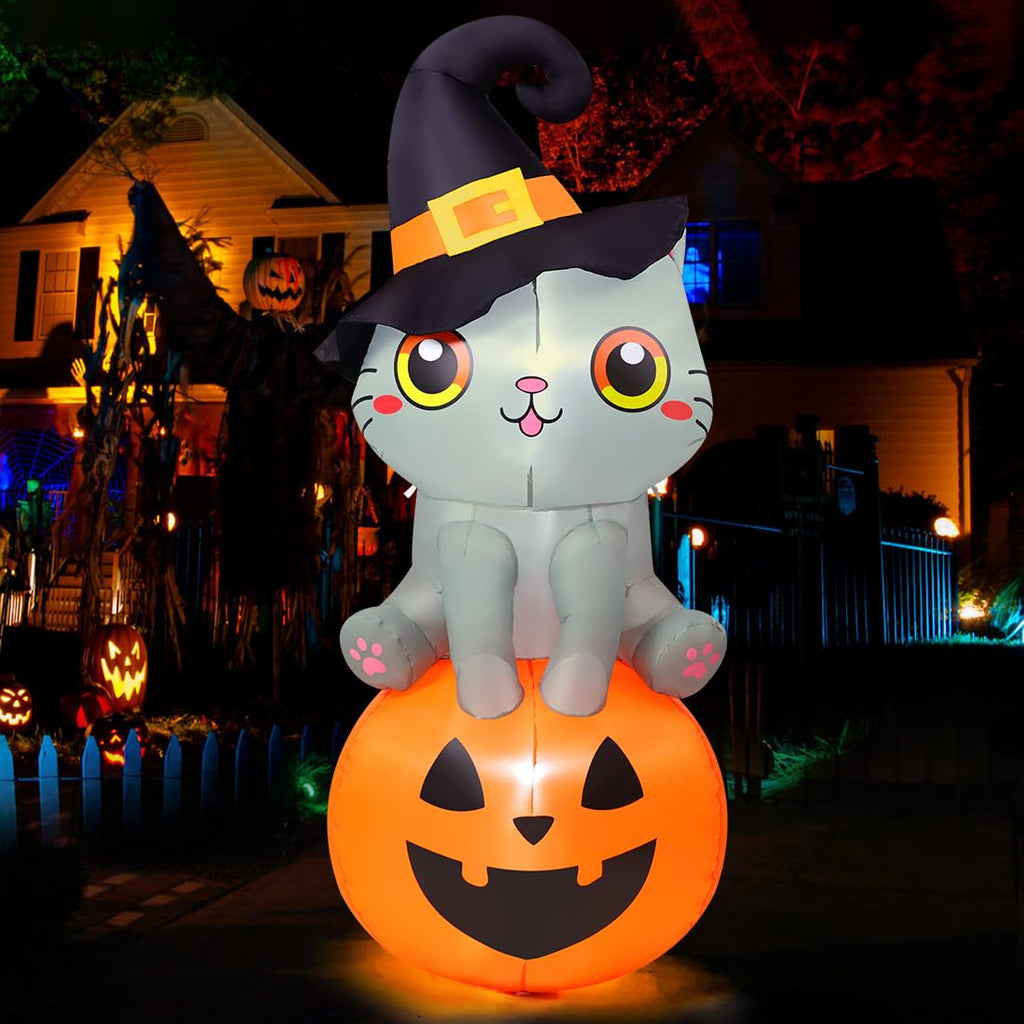 6 FT Halloween Inflatables Cat with Built-in LEDs R381680