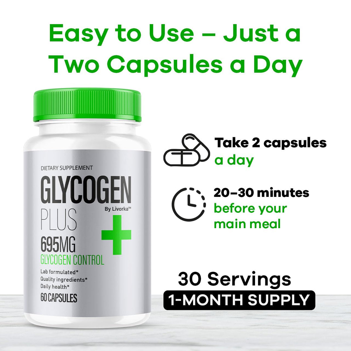 All Natural Glycogen Support Capsules, 180 Capsules T12877