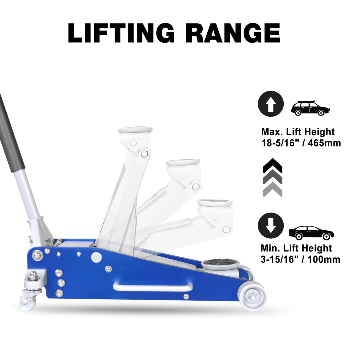 3 Ton Low Profile Aluminum and Steel Floor Jack with Jack Stands L51092