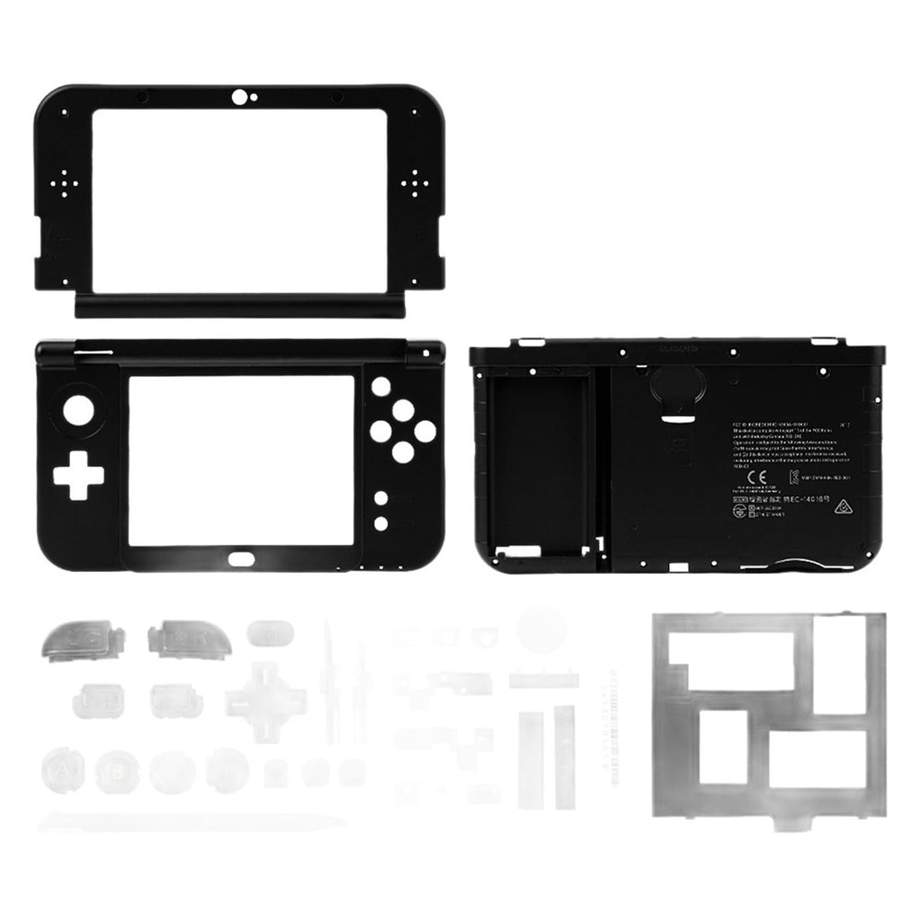 NEW 3DS XL LL Housing Shell Replacement Middle Frame Case with Stylus Touch Pen Black T67268