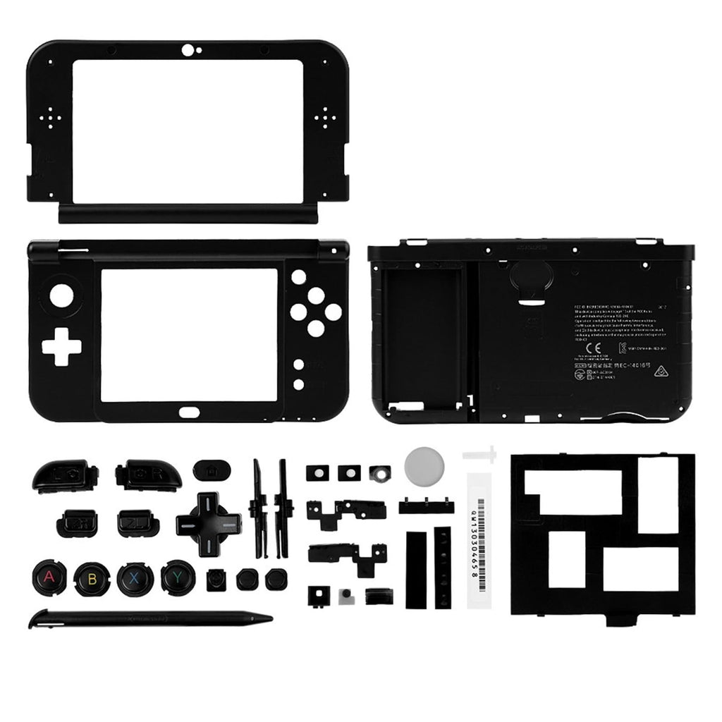 NEW 3DS XL LL Housing Shell Replacement Middle Frame Case with Stylus Touch Pen Black T67268