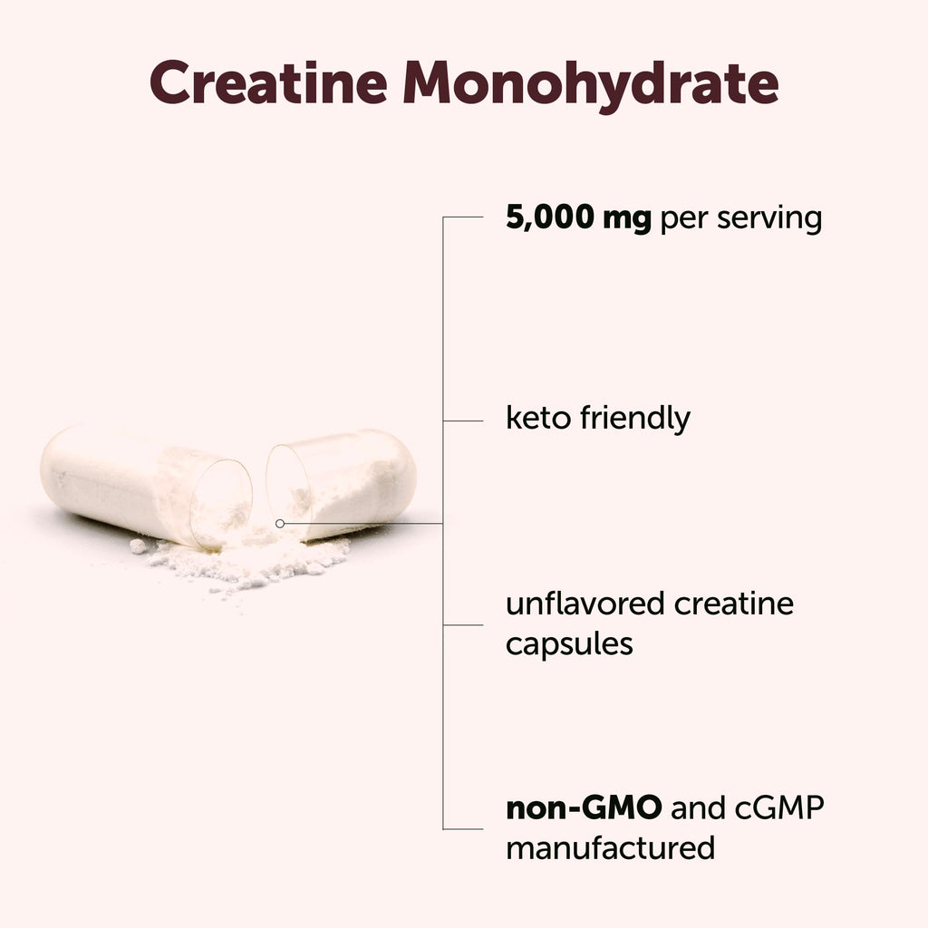 Micronized Unflavored Creatine Monohydrate 5,000mg 500 Capsules Z824278
