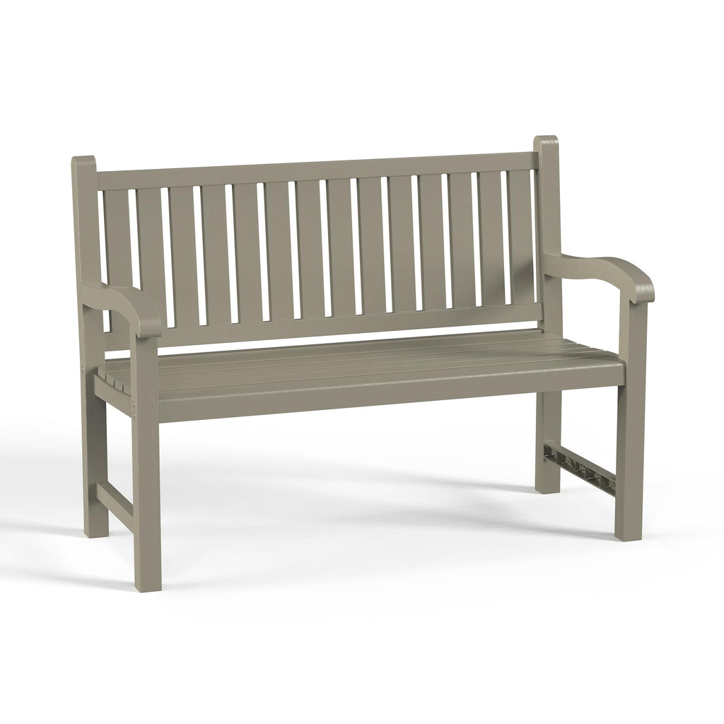 Grey 2-Person Resin Outdoor Bench L101
