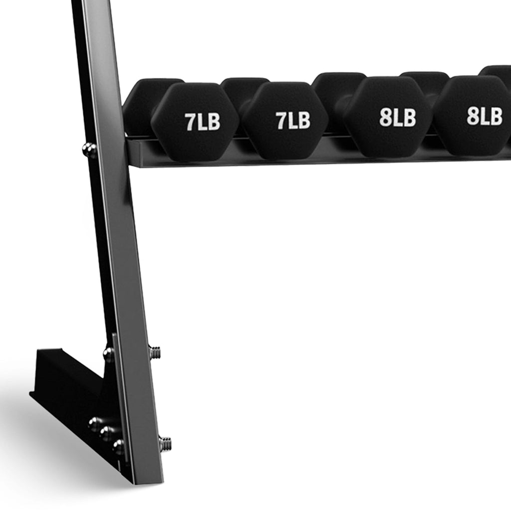 Neoprene Coated Iron Dumbbell Set with Stand X885879