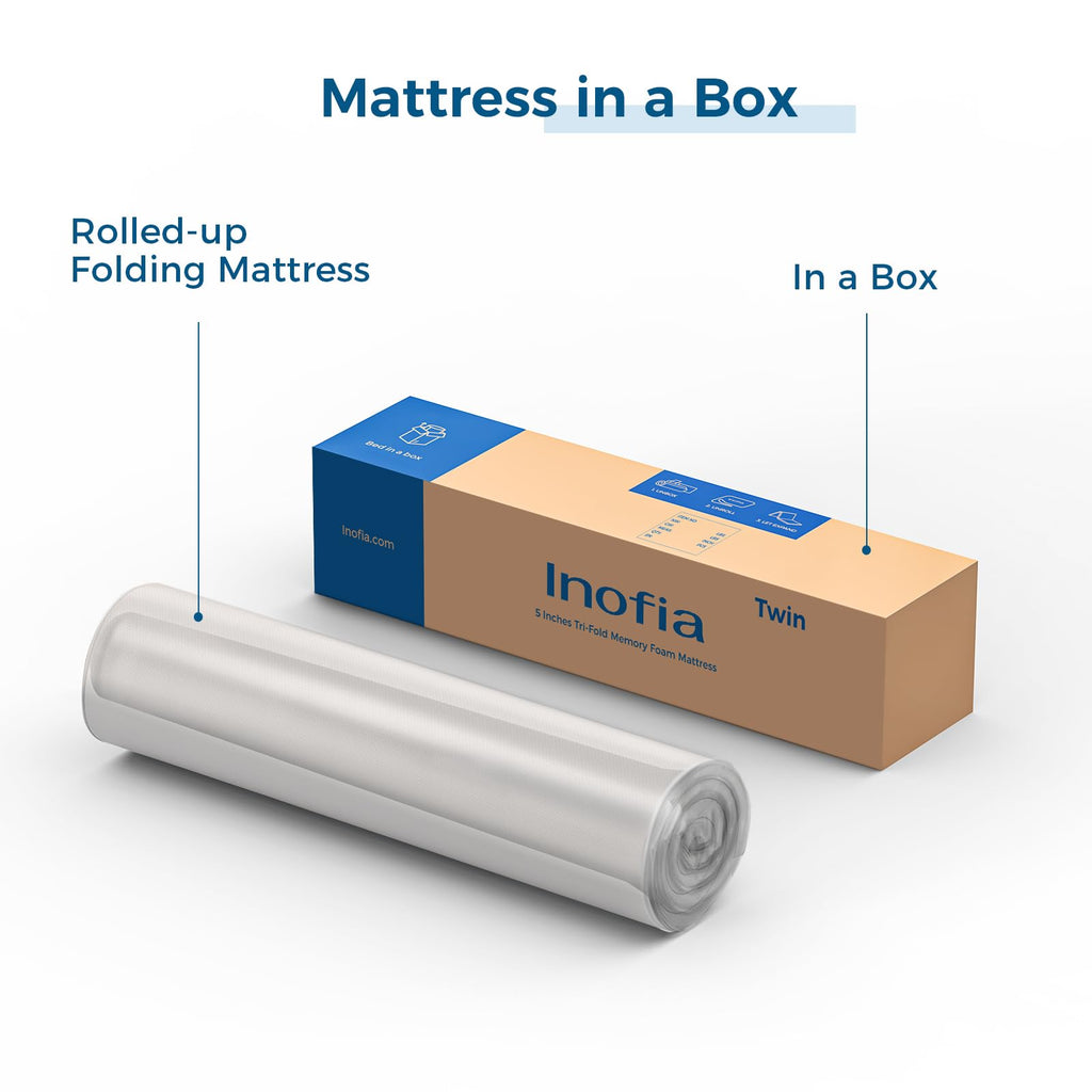 Twin 5 Inch Memory Foam Trifold Mattress E1554