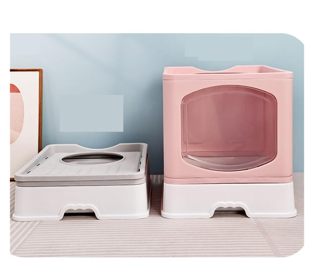 Foldable Cat Litter Box with Lid D54399
