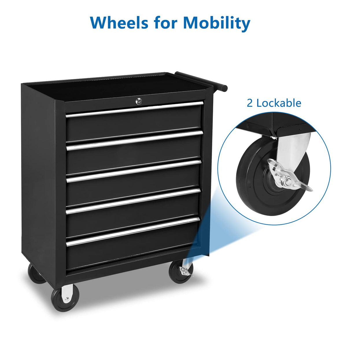 5 Drawer Rolling Tool Chest with Lock C408643