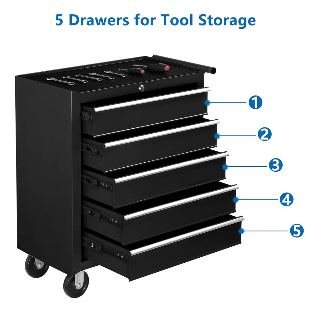 5 Drawer Rolling Tool Chest with Lock C408643