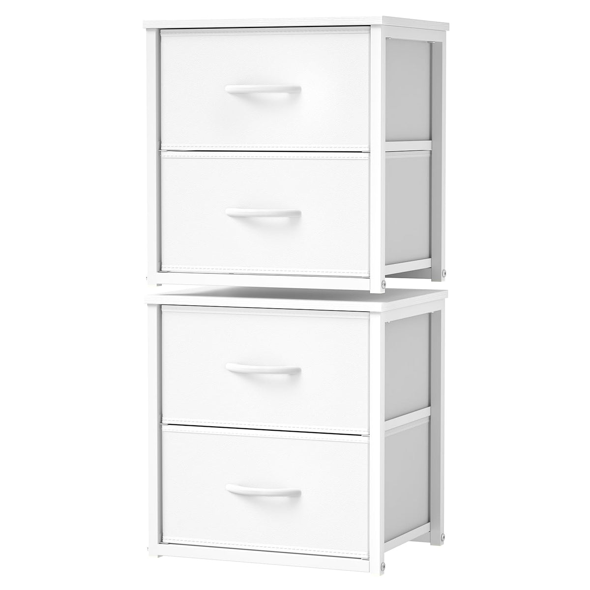 White 2-Pack Stackable Storage Drawers F2619