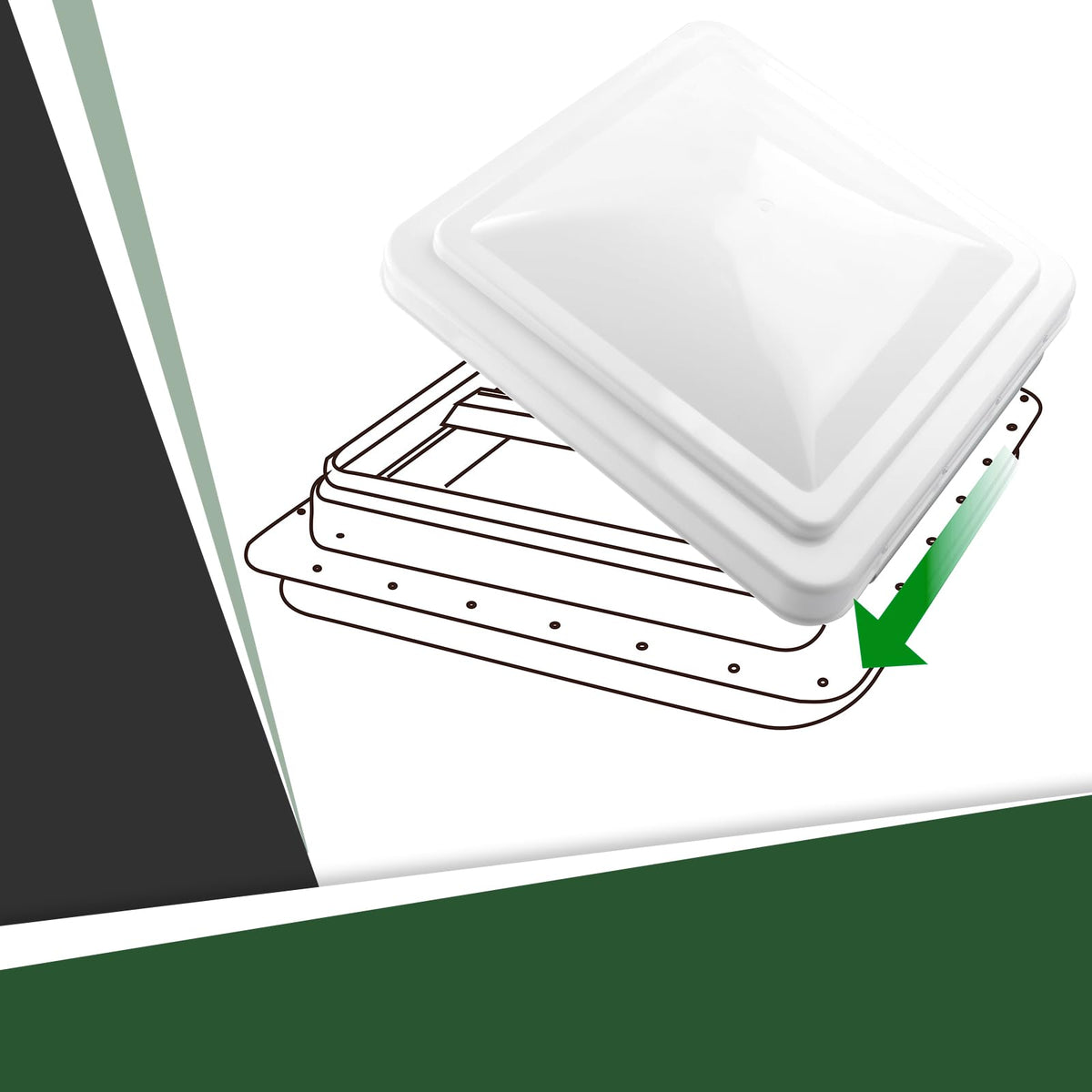 2 Pack 14 Inch White RV Roof Vent Cover A208471