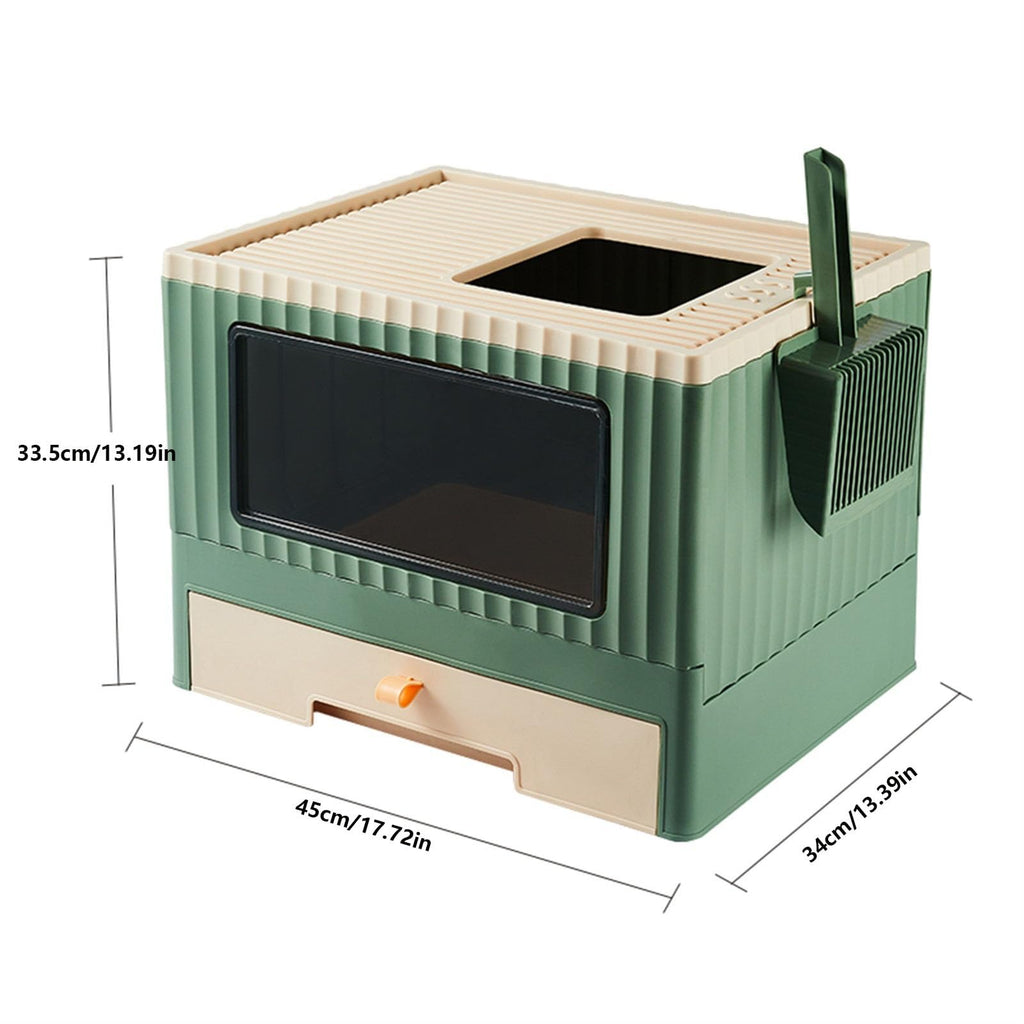 Top Entry Cat Litter Box with Lid Foldable L9344