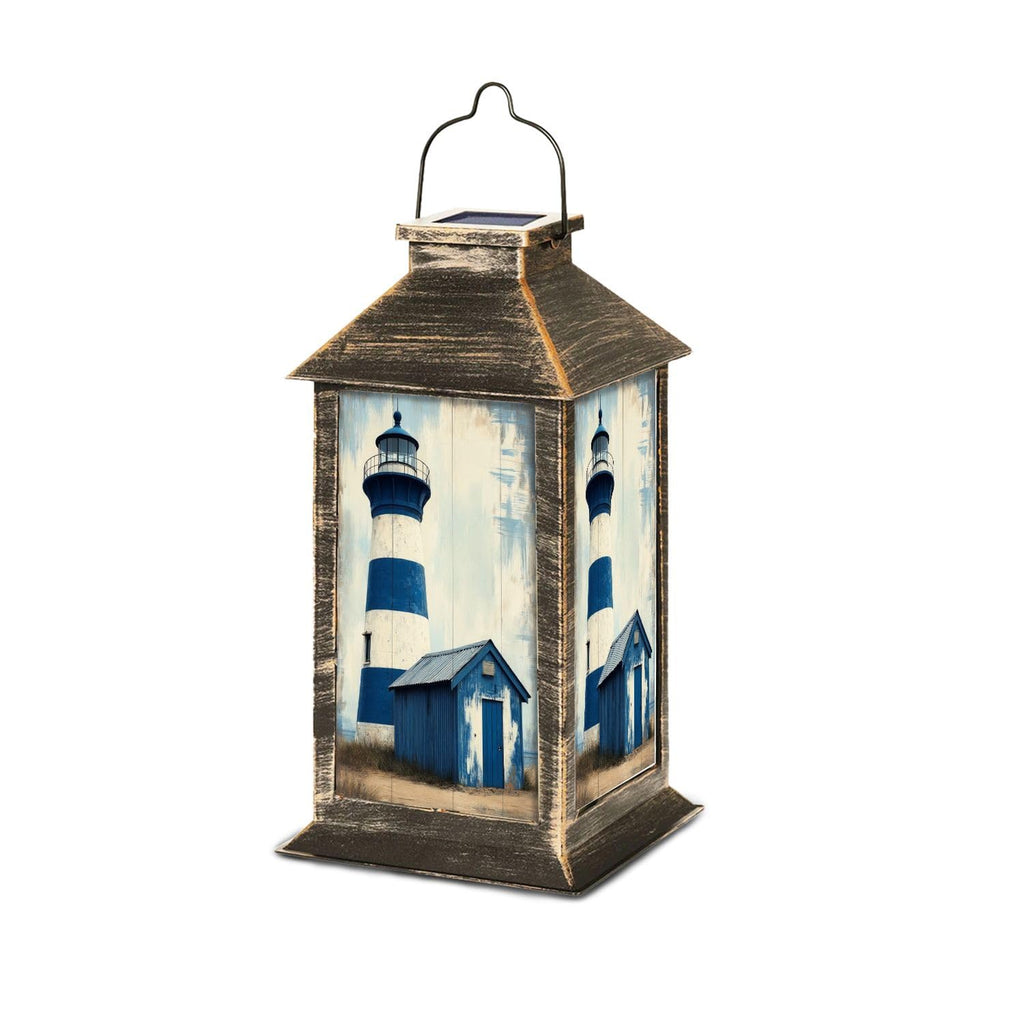 Navy Blue Coastal Solar Lantern B222