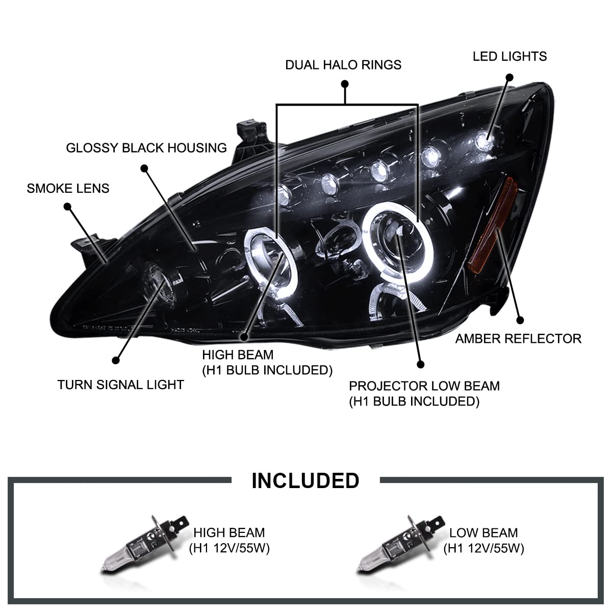 Dual Halo Projector Headlights Q39233