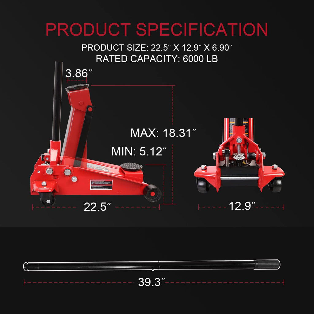 3-Ton Heavy Duty Hydraulic Floor Jack A8284