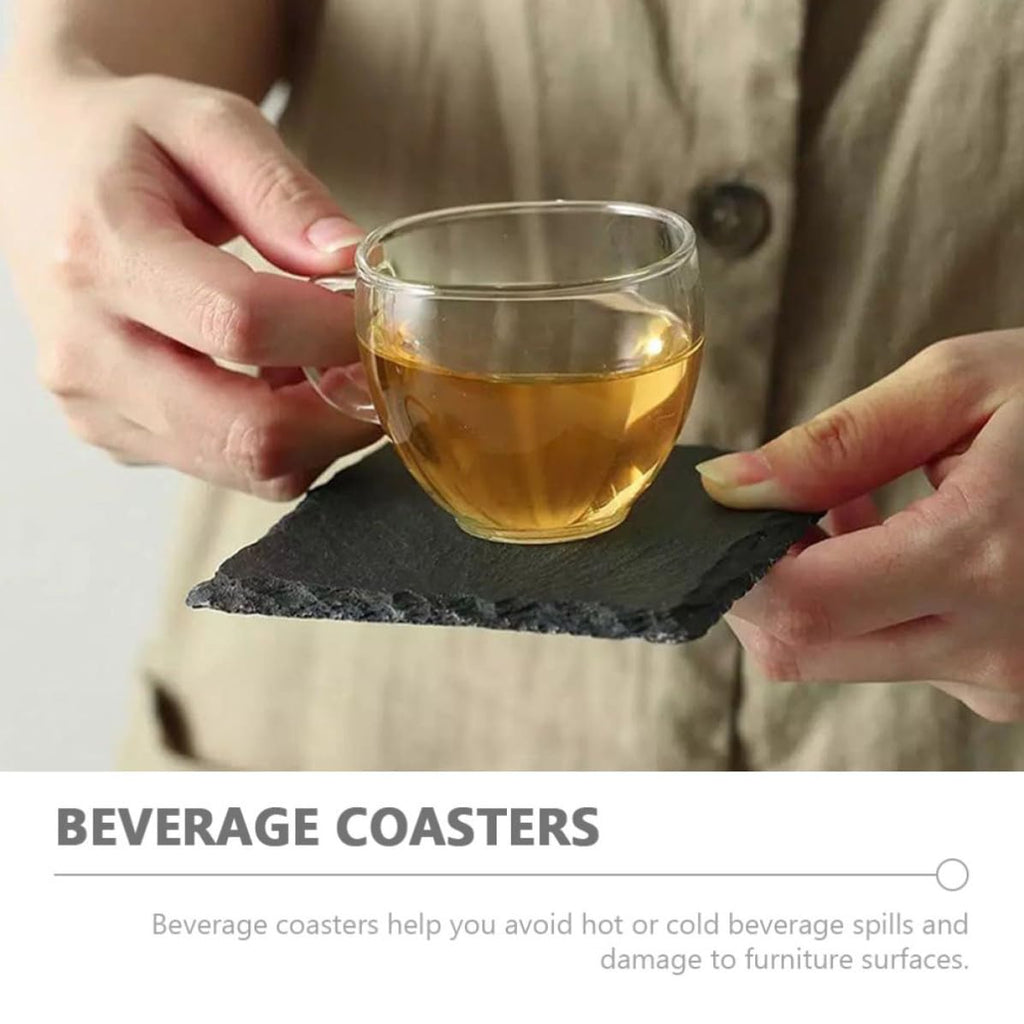 12 Pc Natural Stone Square Drink Coasters N9792