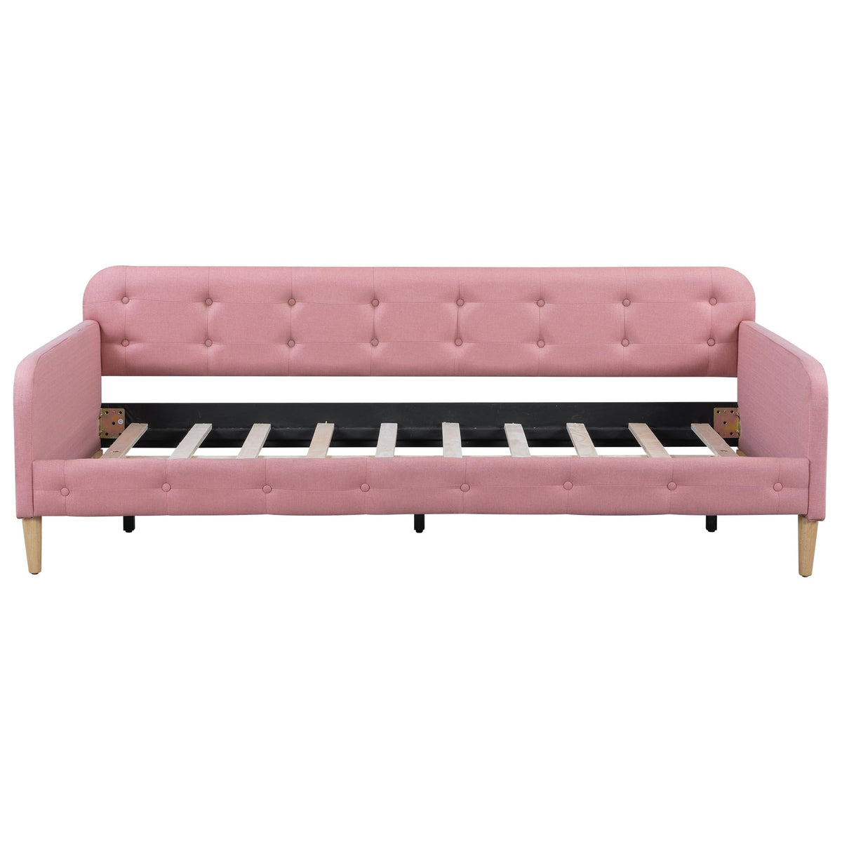 Twin Linen Upholstered Daybed Sofa Bed with Button Tufted Design C7340