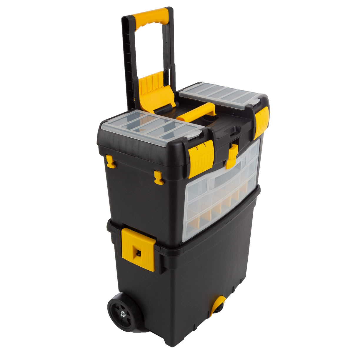 Rolling Tool Box with Wheels, Foldable Handle, and Removable Top U876