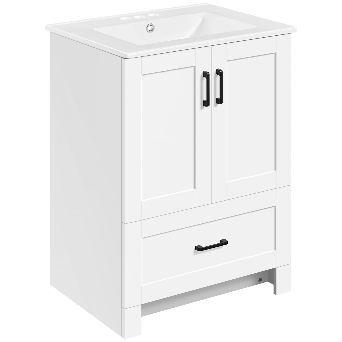 24" White Bathroom Vanity with Sink J14057