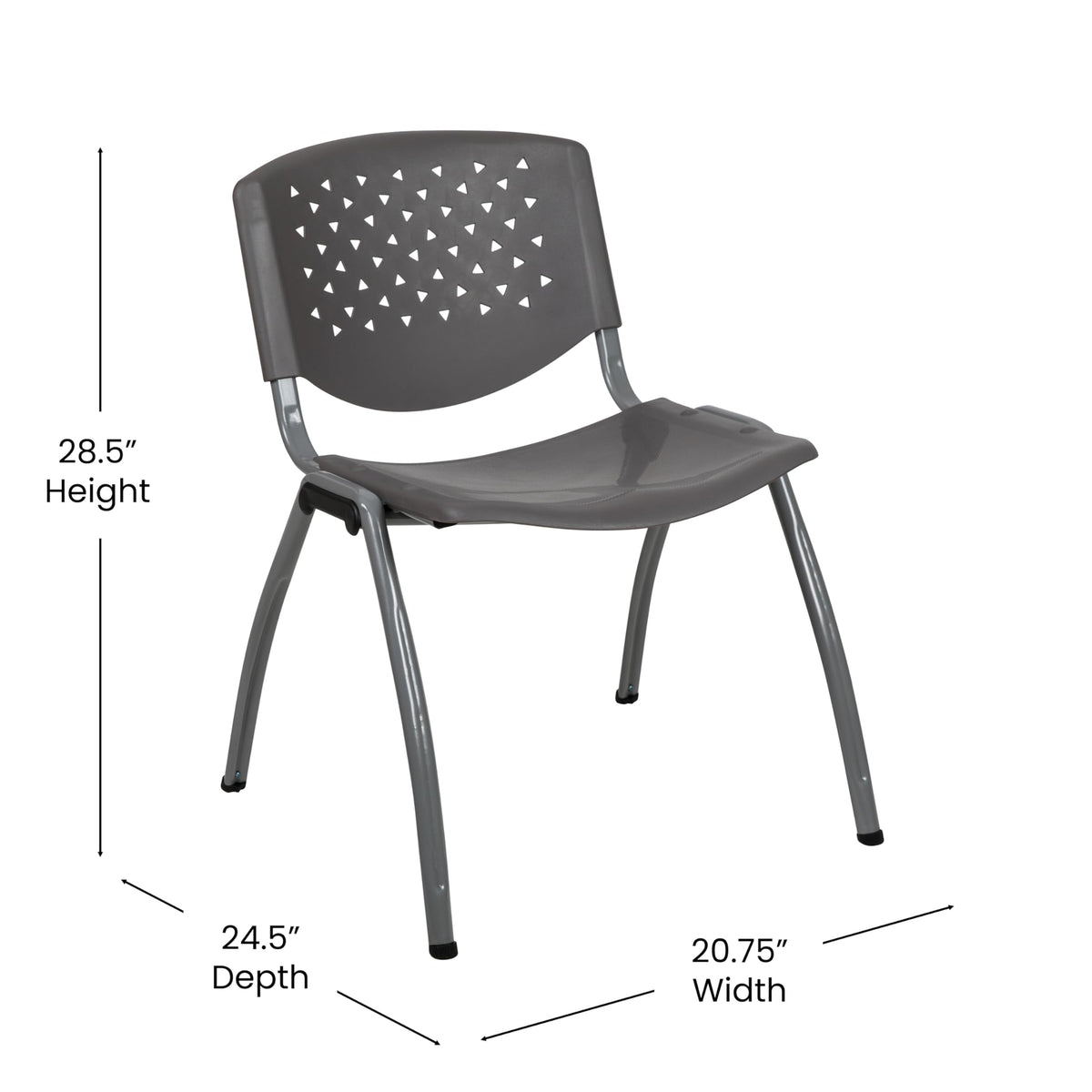 Gray Plastic Stack Chair K1514