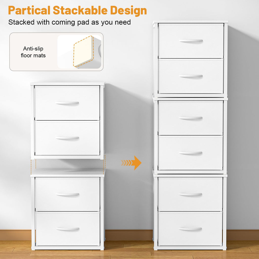 White 2-Pack Stackable Storage Drawers F2619