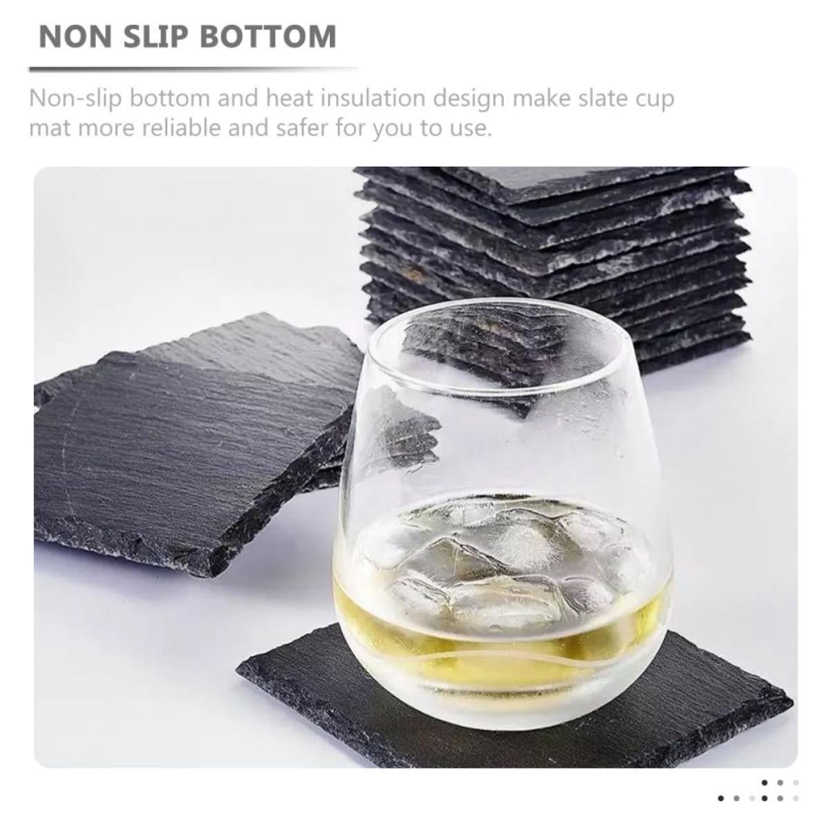12pcs Natural Stone Coasters Set J2853