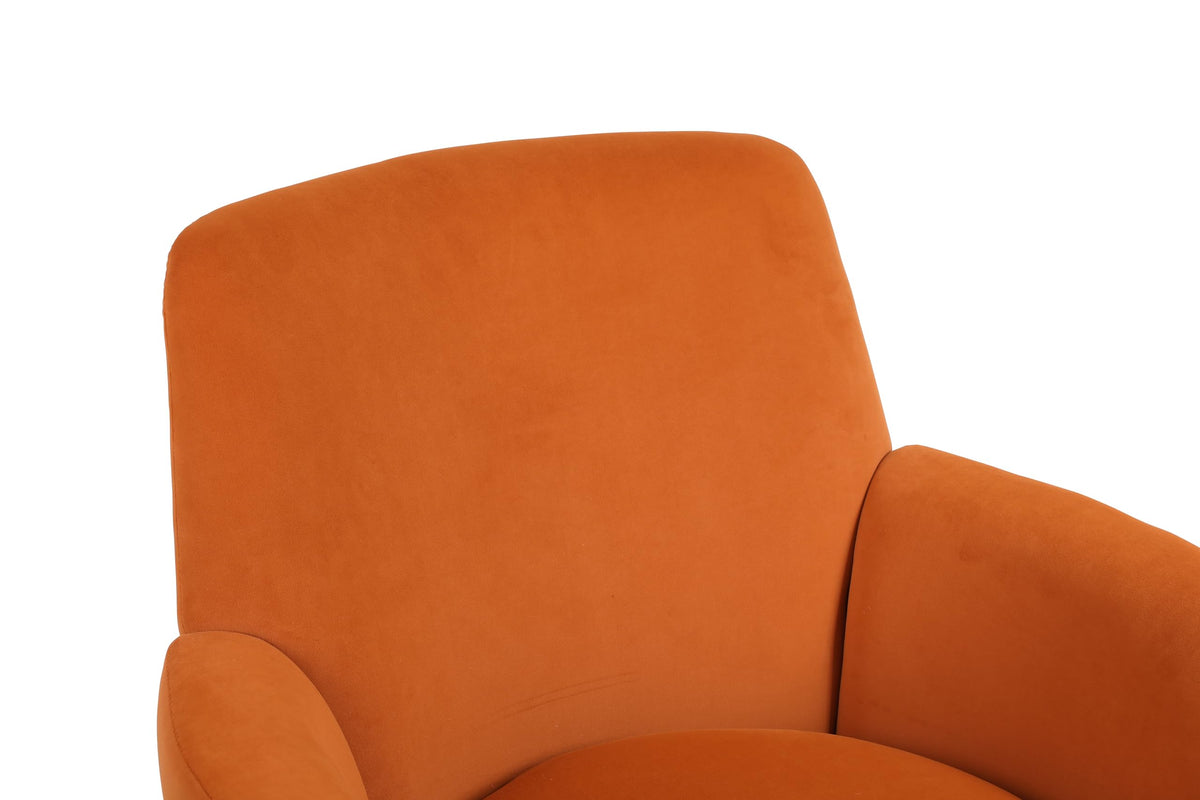 Orange Velvet Swivel Tufted Armchair W6045