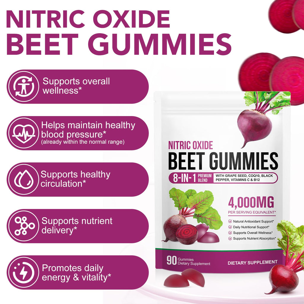Beet Root Gummies with CoQ10 90 Soft Chews Y5434