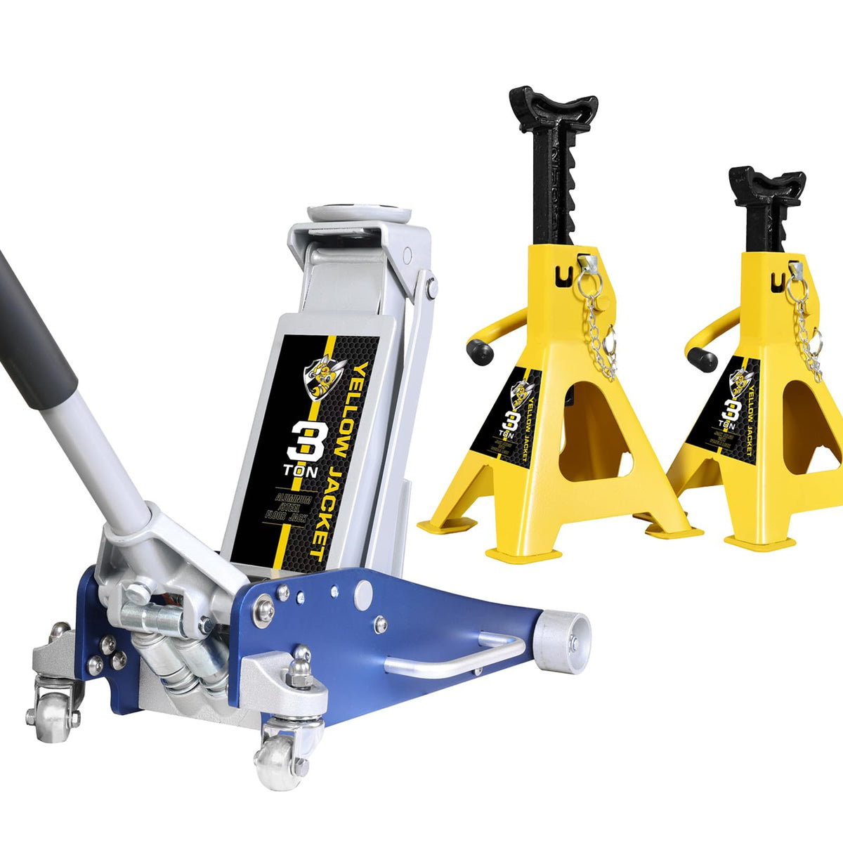 3 Ton Low Profile Aluminum and Steel Floor Jack with Jack Stands L51092