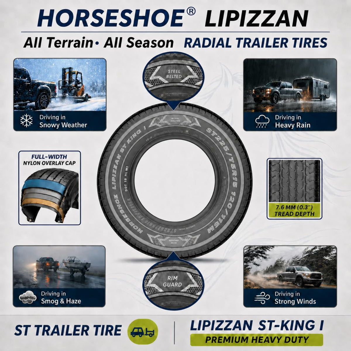 ST205/75R15 10-Ply Trailer Tires B7045