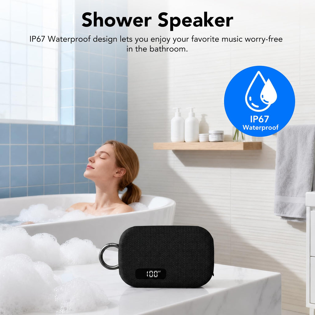 Portable IP67 Waterproof Bluetooth Speaker with Digital Battery Display I343