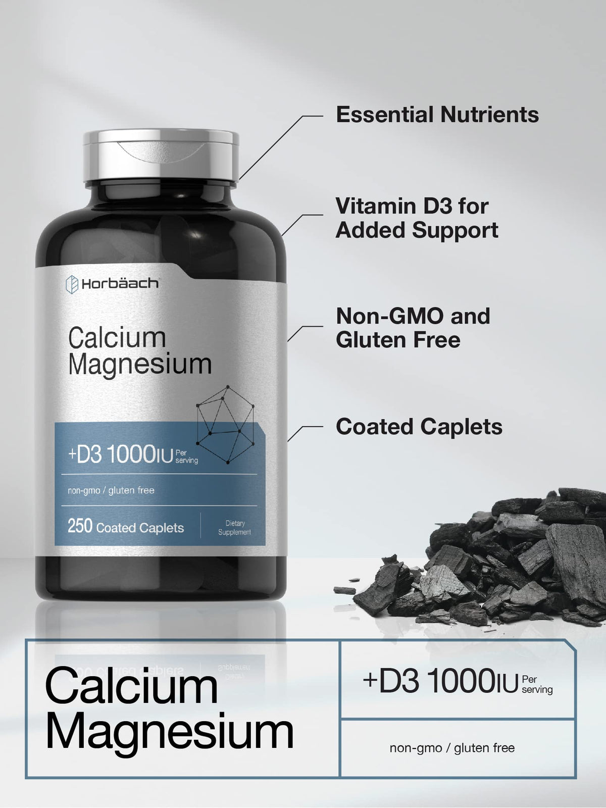 Calcium Magnesium with Vitamin D3 250 Caplets Z803490
