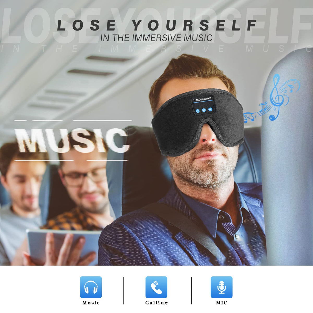 Bluetooth 5.0 Wireless 3D Eye Mask Sleep Headphones C932