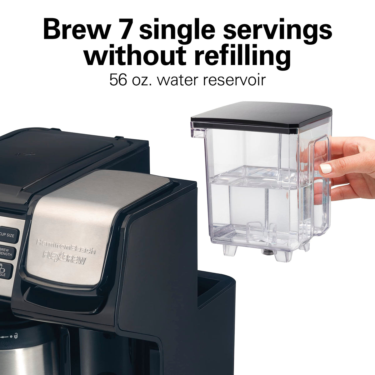 2-Way Coffee Maker with K-Cup Pods or Grounds, Black and Stainless Q436961