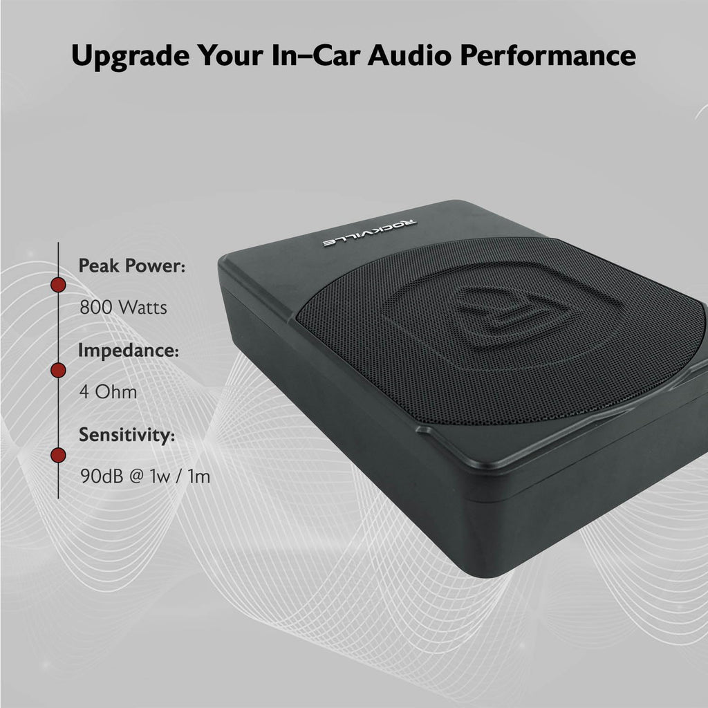 10" Slim Under-Seat Powered Car Subwoofer F26372