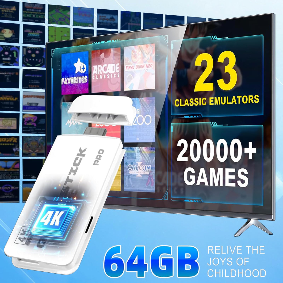 Wireless Retro Gaming Console Built-in 20,000+ Games A485