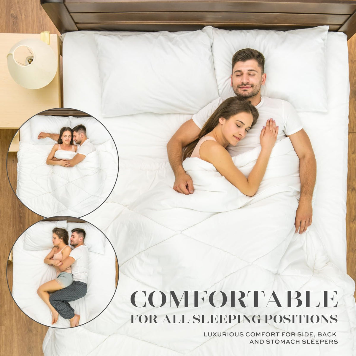 White 2 Pack King Size Down Alternative Bed Pillows R9296