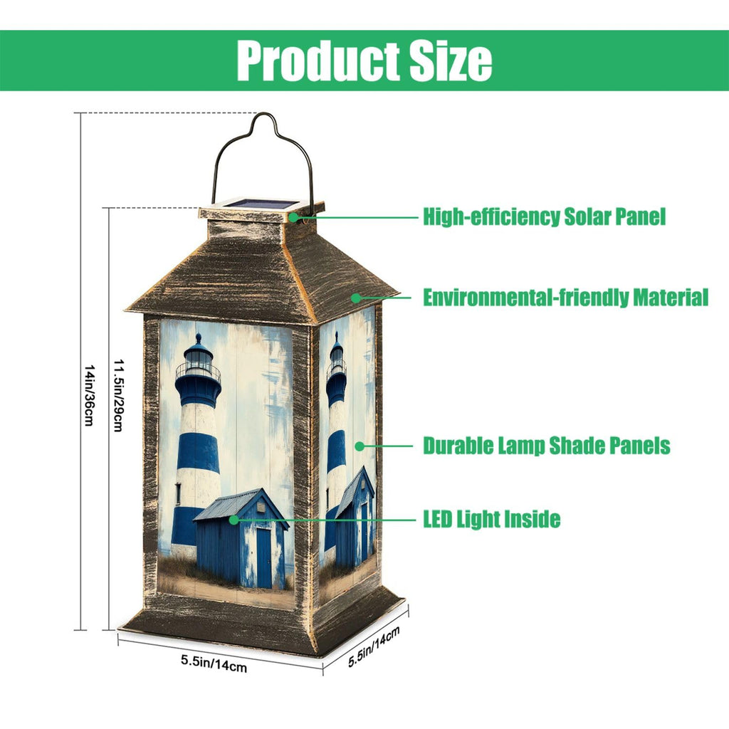 Navy Blue Coastal Solar Lantern B222