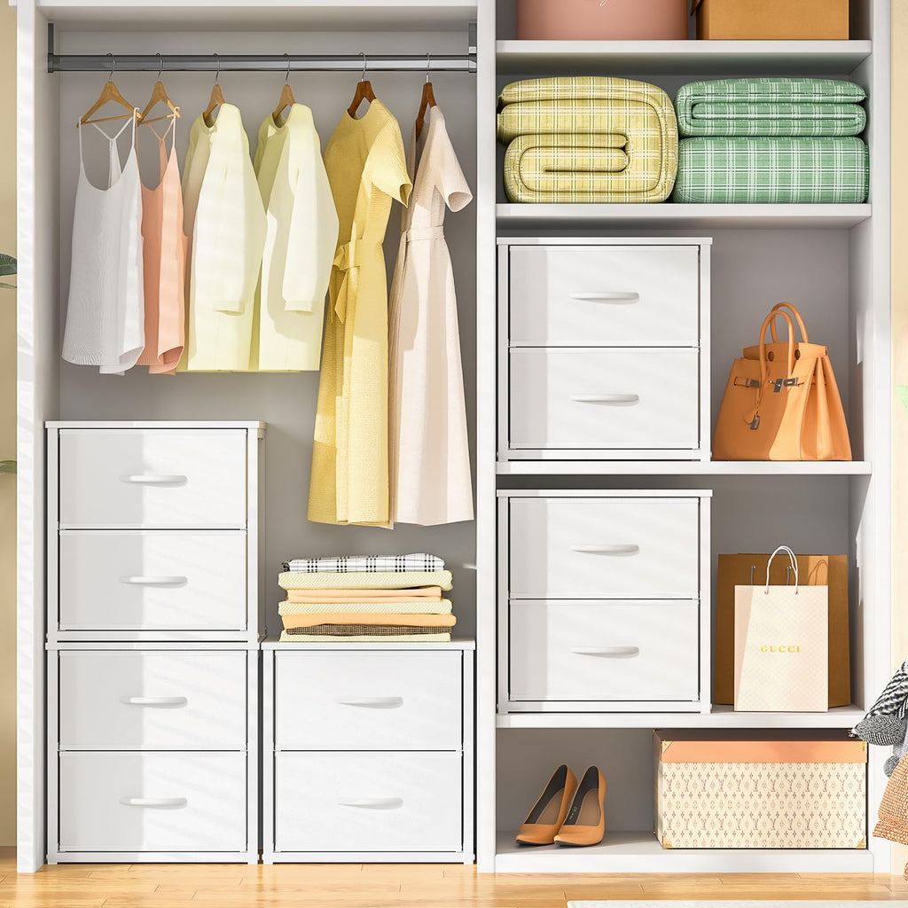 White 2-Pack Stackable Storage Drawers F2619
