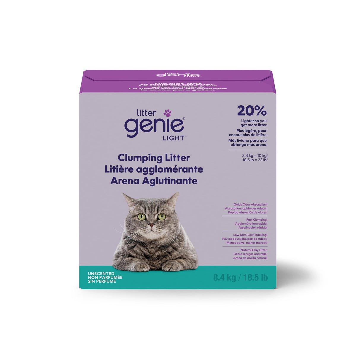 Light Clumping Cat Litter 18.5 lb Unscented Low Dust P595